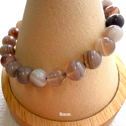 Botswana Agate Crystal Beaded Bracelet