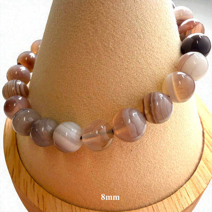 Botswana Agate Crystal Beaded Bracelet