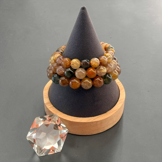 Muti Colored Rutilated Quartz Crystal Beaded Bracelets
