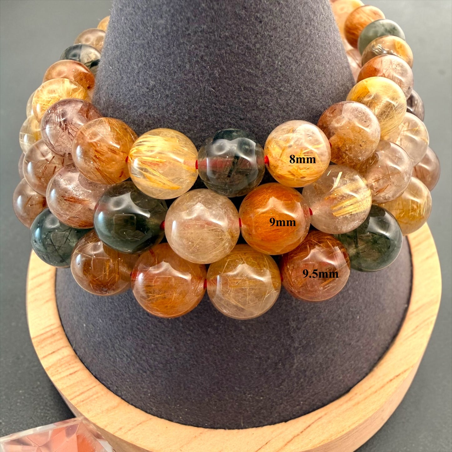 Muti Colored Rutilated Quartz Crystal Beaded Bracelets
