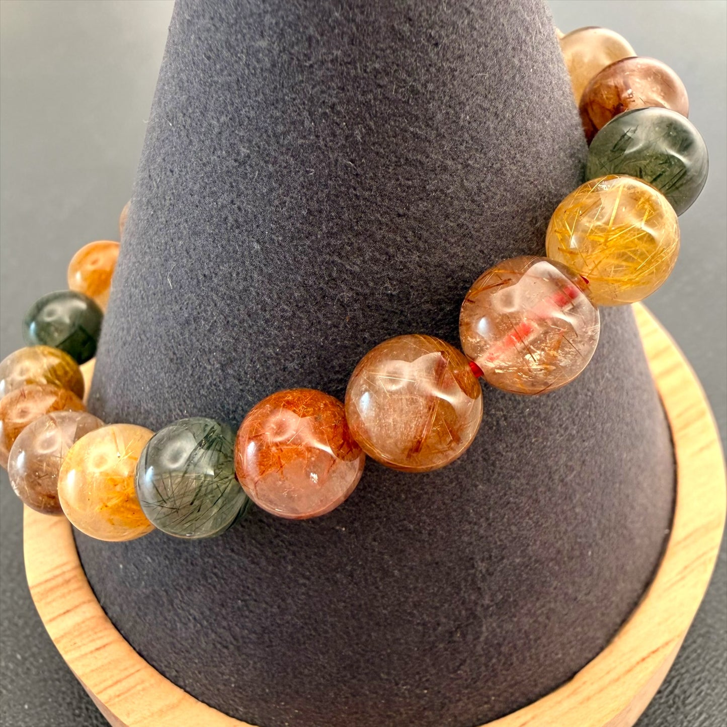 Muti Colored Rutilated Quartz Crystal Beaded Bracelets