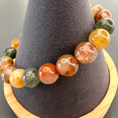 Muti Colored Rutilated Quartz Crystal Beaded Bracelets