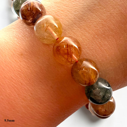 Muti Colored Rutilated Quartz Crystal Beaded Bracelets
