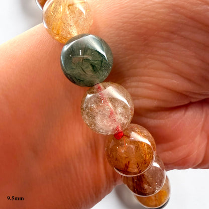 Muti Colored Rutilated Quartz Crystal Beaded Bracelets