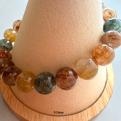 Muti Colored Rutilated Quartz Crystal Beaded Bracelets