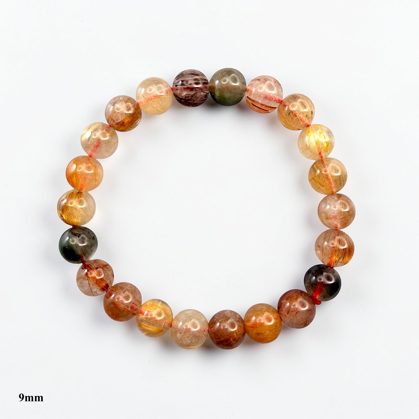 Muti Colored Rutilated Quartz Crystal Beaded Bracelets