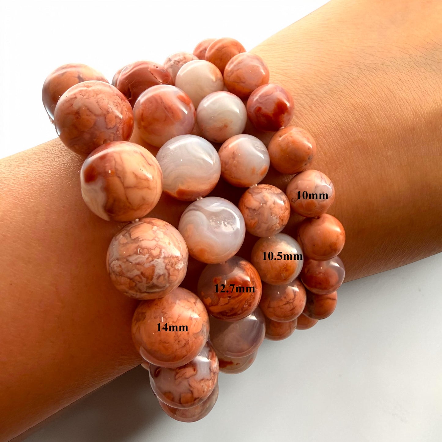 Cotton Candy Agate Crystal Beaded Bracelets