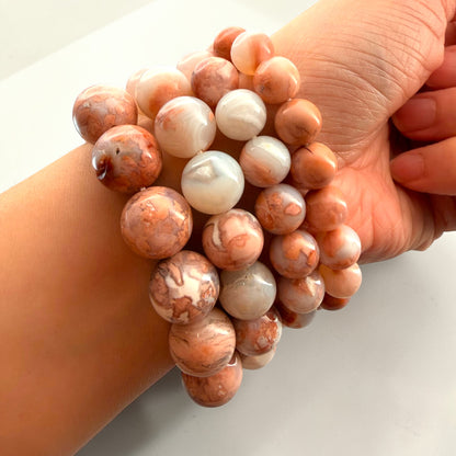 Cotton Candy Agate Crystal Beaded Bracelets