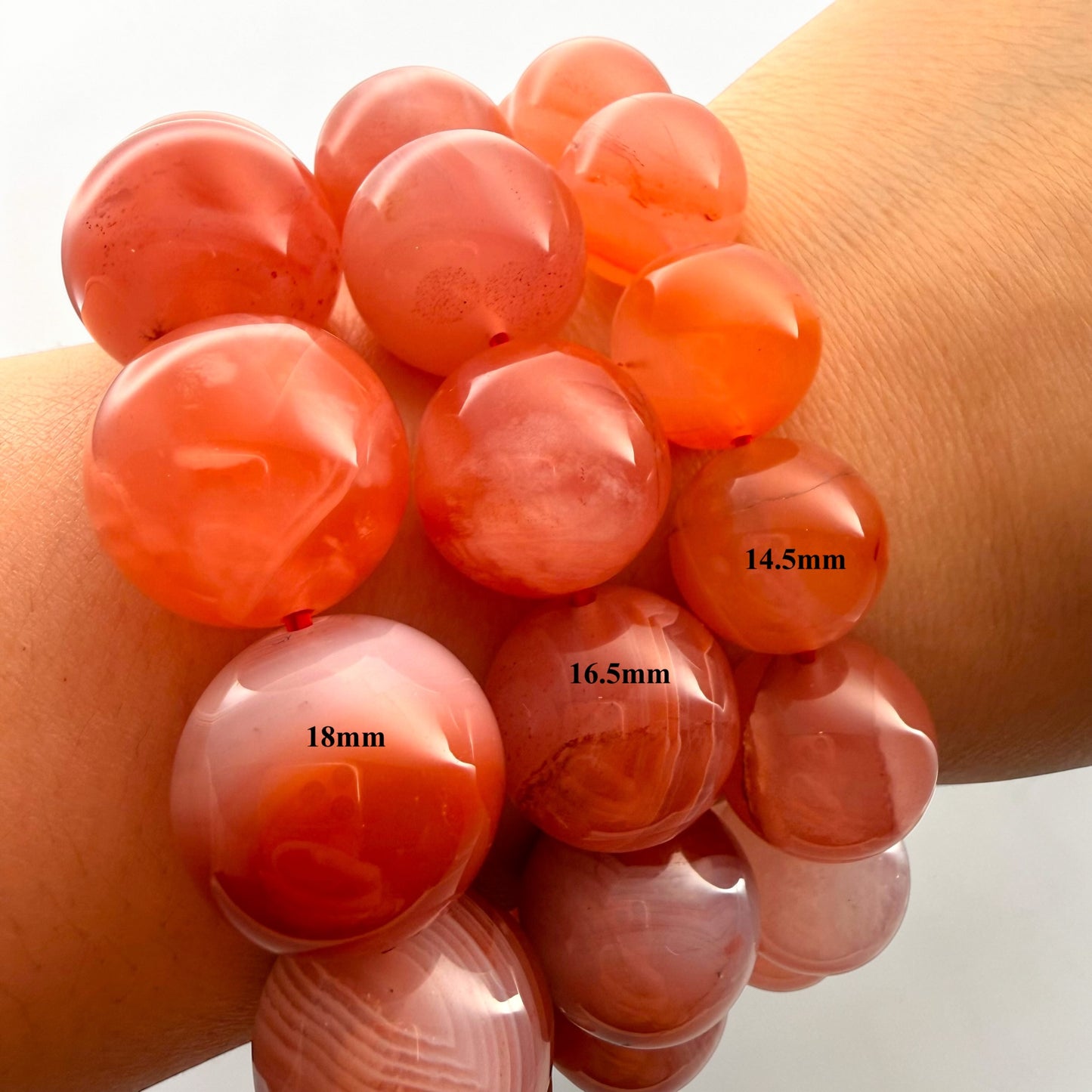 Orange Agate Crystal Beaded Bracelets