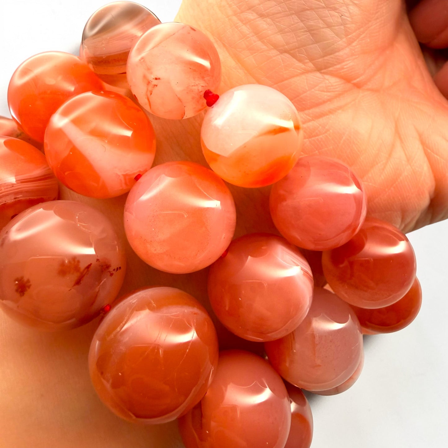 Orange Agate Crystal Beaded Bracelets