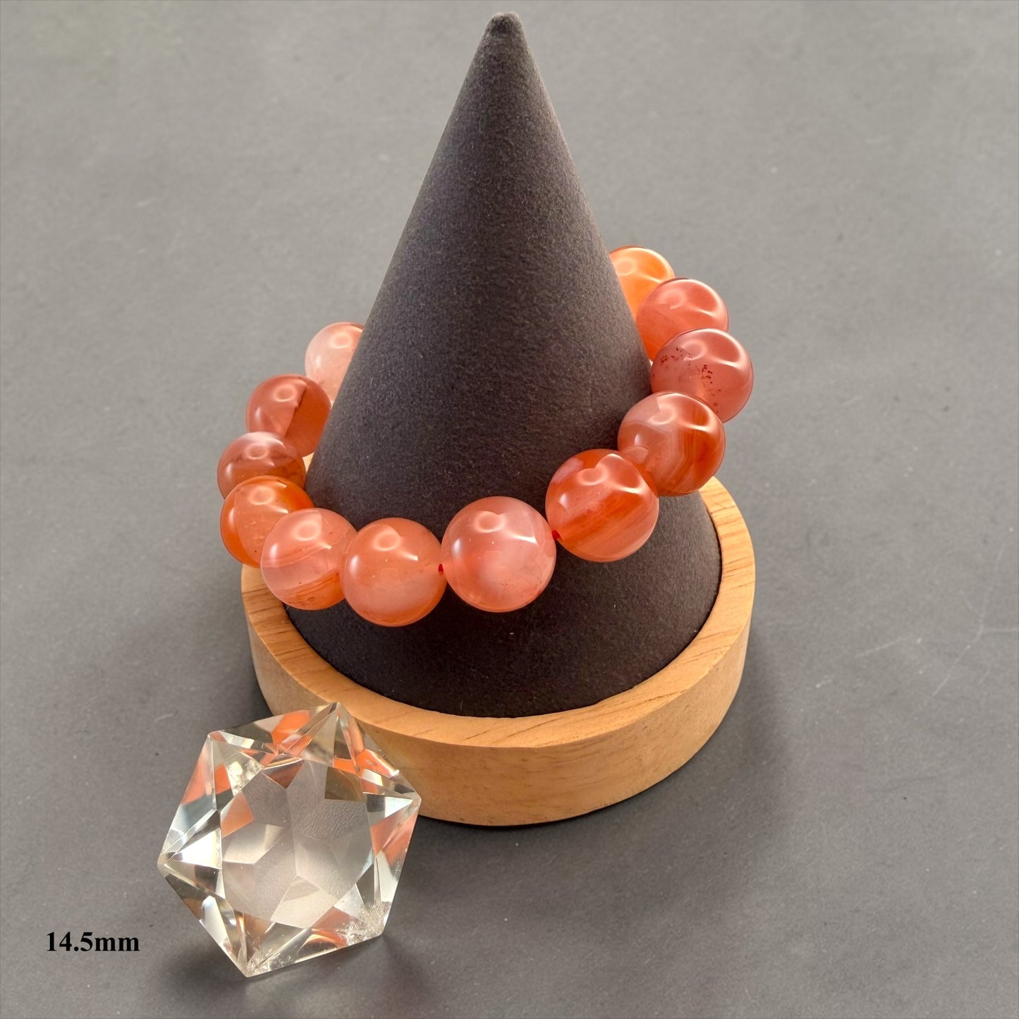 Orange Agate Crystal Beaded Bracelets