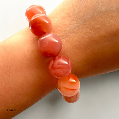 Orange Agate Crystal Beaded Bracelets