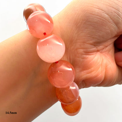 Orange Agate Crystal Beaded Bracelets