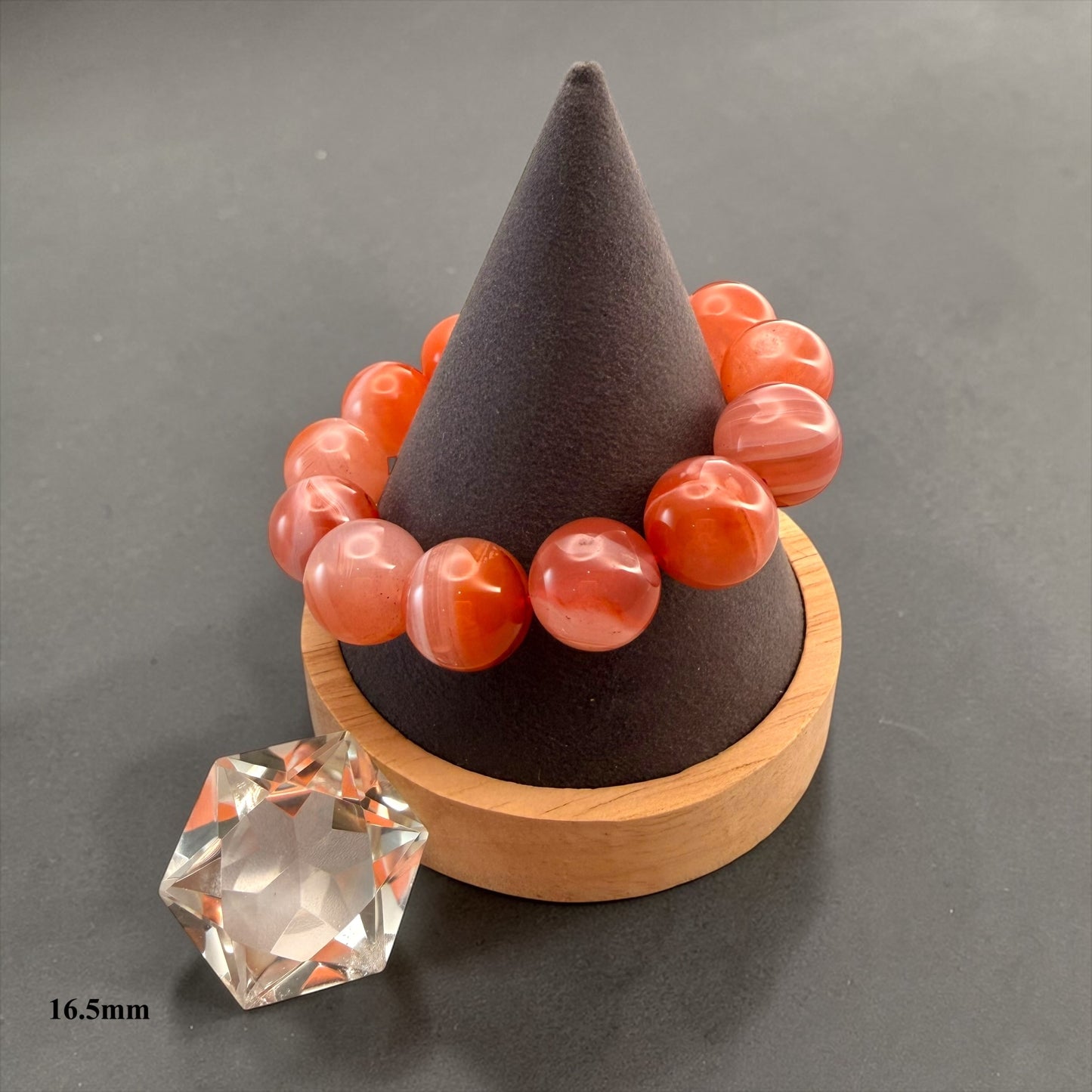 Orange Agate Crystal Beaded Bracelets