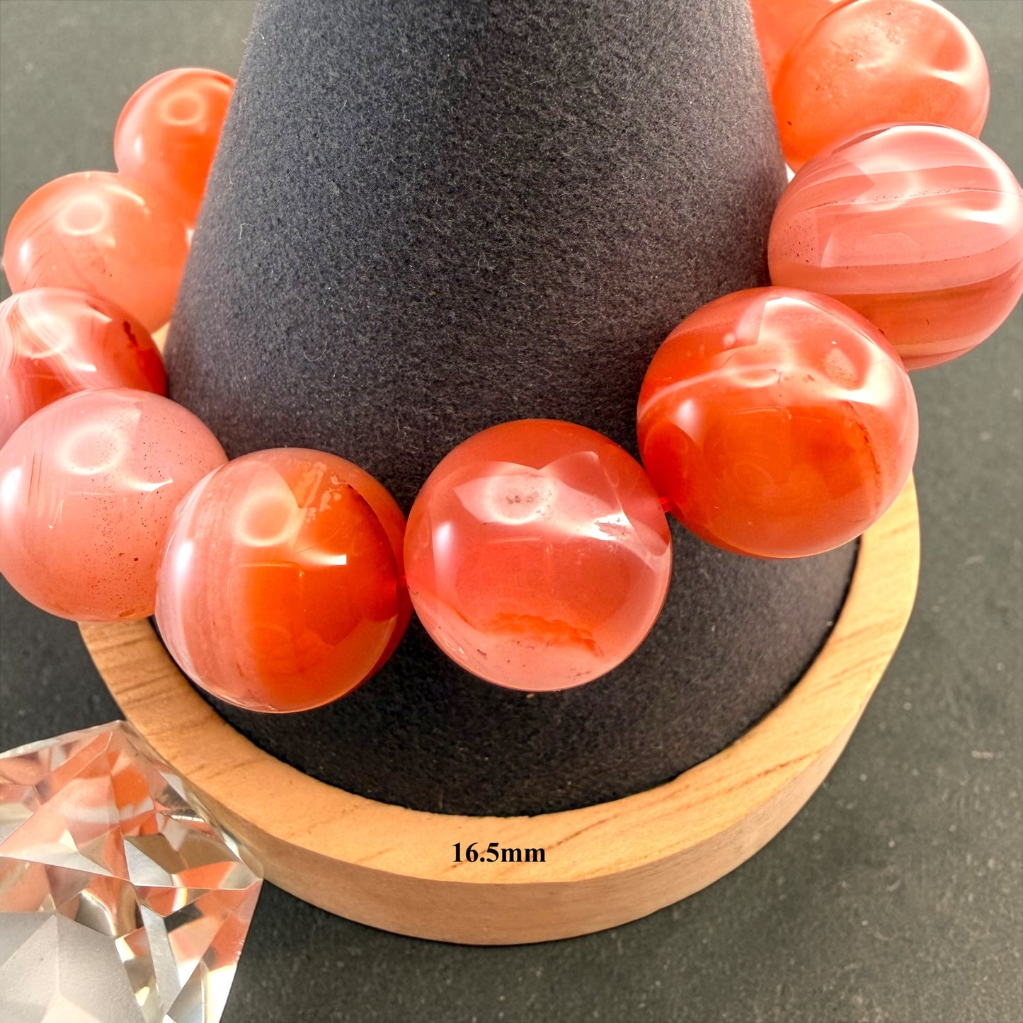 Orange Agate Crystal Beaded Bracelets