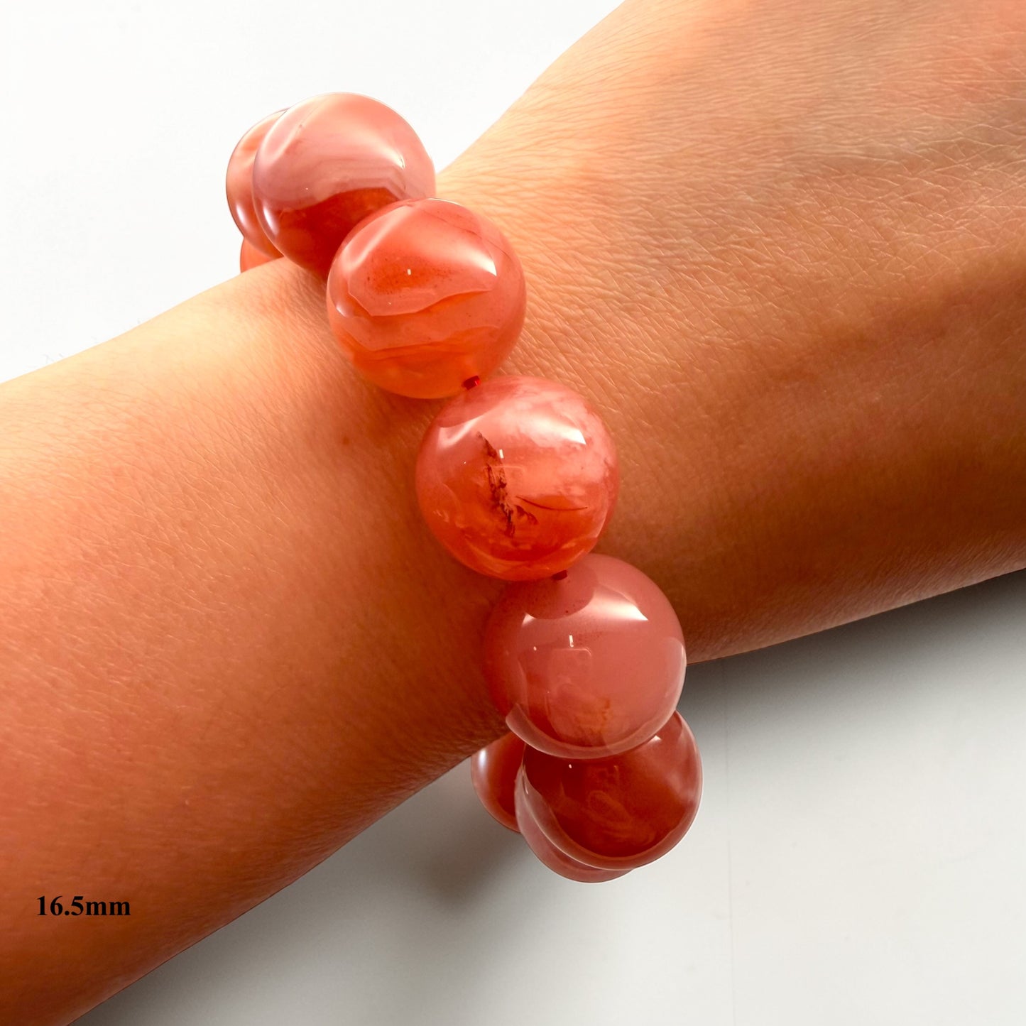 Orange Agate Crystal Beaded Bracelets