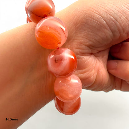 Orange Agate Crystal Beaded Bracelets