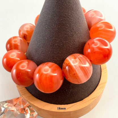 Orange Agate Crystal Beaded Bracelets