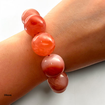 Orange Agate Crystal Beaded Bracelets