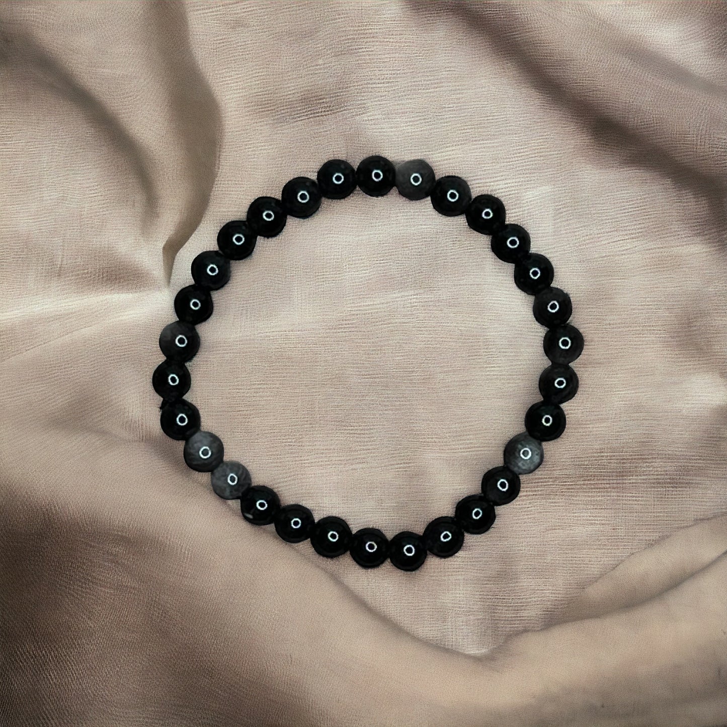 Gold Sheen Obsidian Beaded Bracelets (6.5mm)