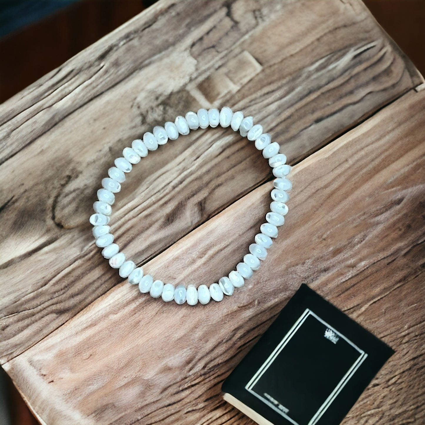 Mother of Pear Rondelle Beaded Bracelet (6mm)