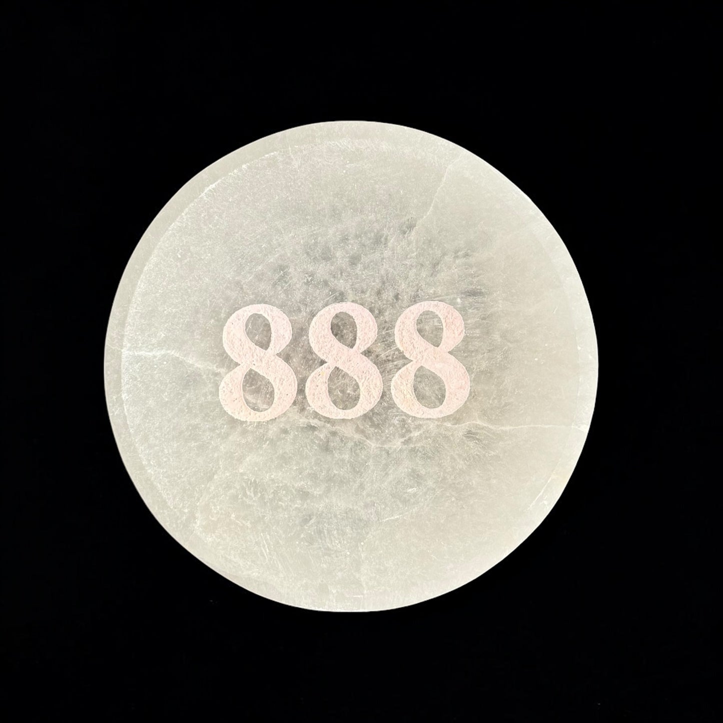 Angel Number "888" Selenite Bowl Round (M)