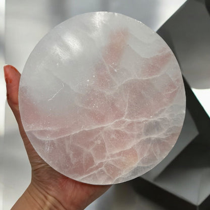 Selenite Crystal Plate Round (L)