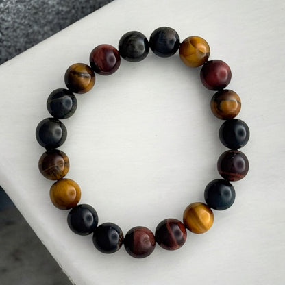 Rainbow Tiger's Eye Crystal Beaded Bracelets