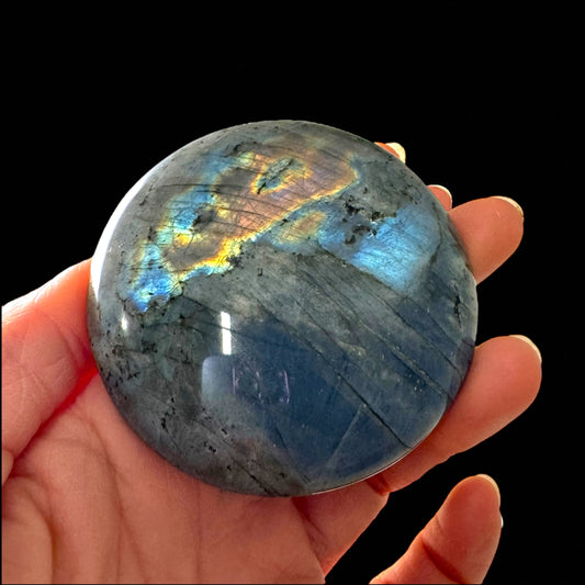 Premium Full Flash Labradorite Crystal Palm Stones