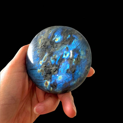 Premium Full Flash Labradorite Crystal Palm Stones