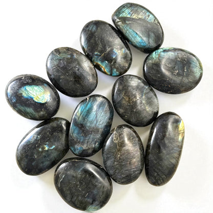 High Flash Labradorite Crystal Palm Stones
