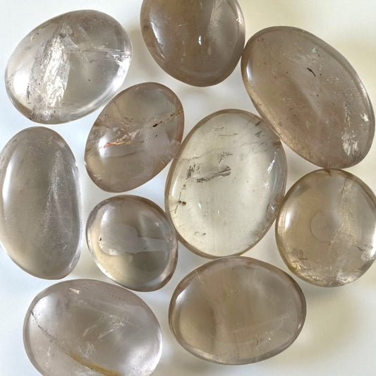 Light Smoky Crystal Palm Stones