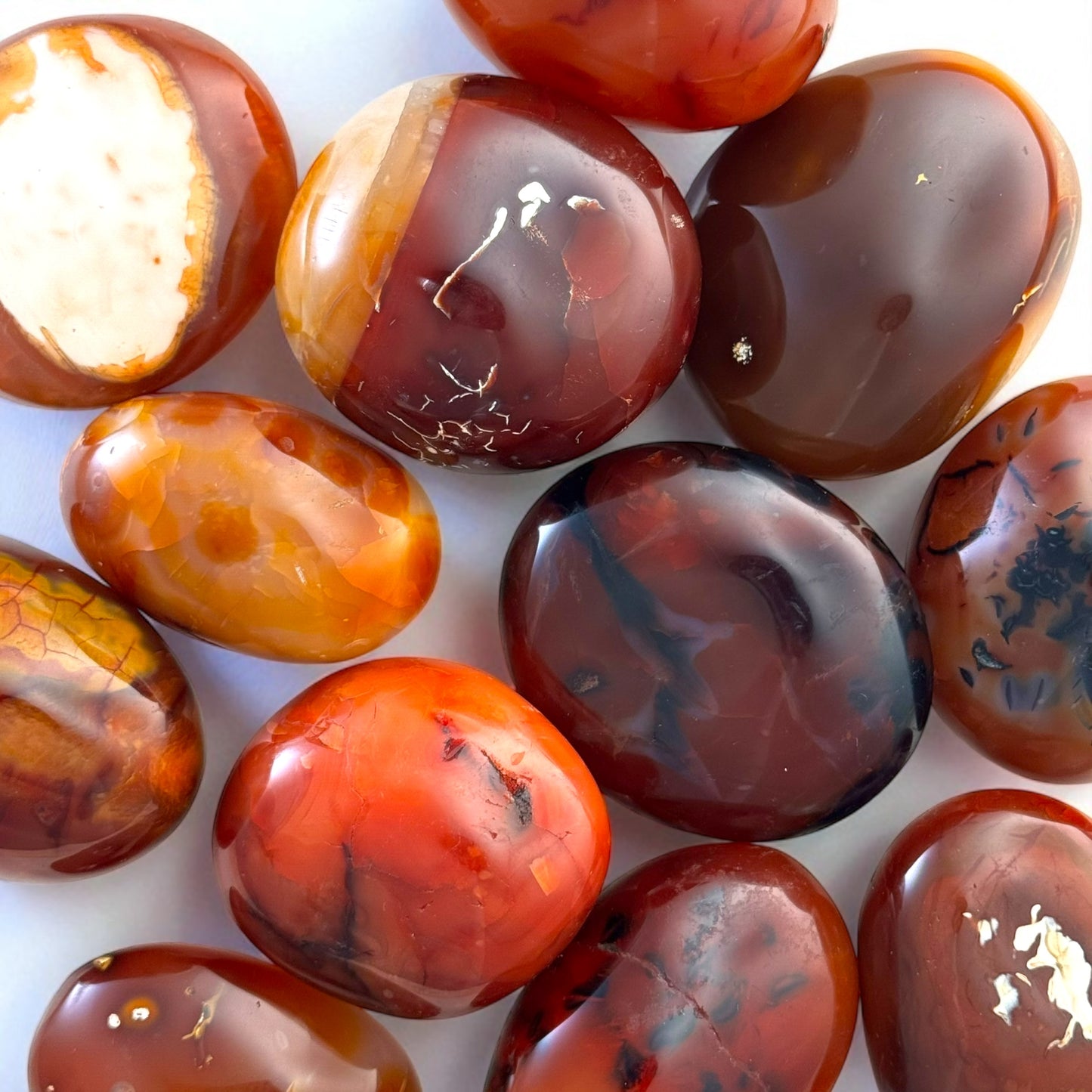 Carnelian Crystal Palm Stones