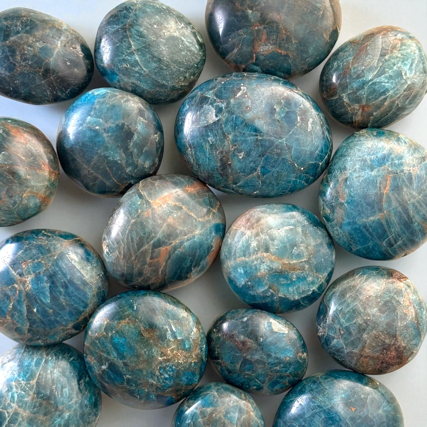 Blue Apatite Crystal Palm Stones