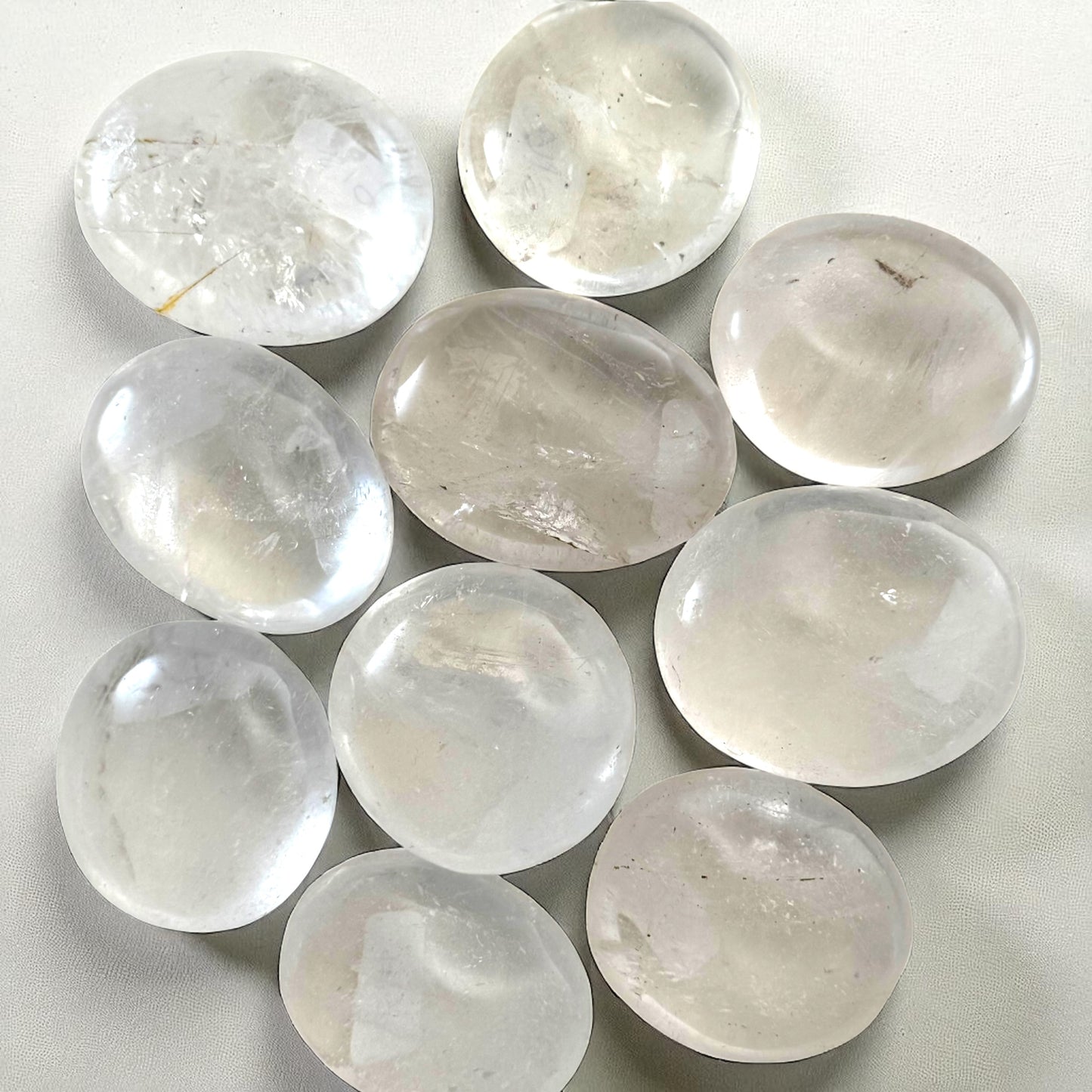 Clear Quartz Crystal Palm Stones