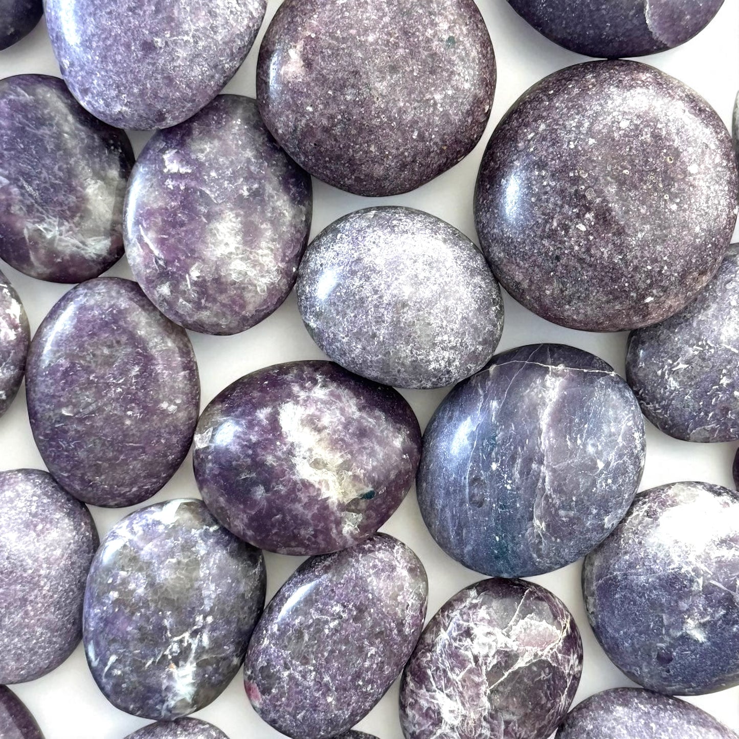 Lepidolite Crystal Palm Stones