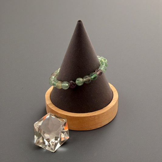 Multicolored Fluorite Crystal Beaded Bracelet (7~8 mm)