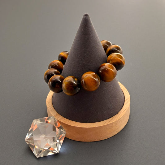 Tiger's Eye Crystal Beaded Bracelet (~16mm)