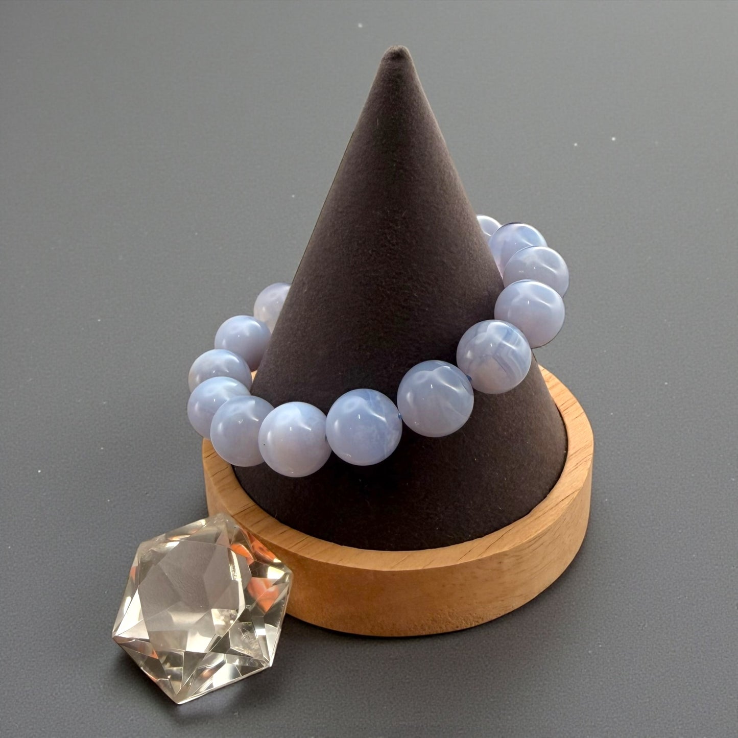 Blue Lace Agate Crystal Beaded Bracelets