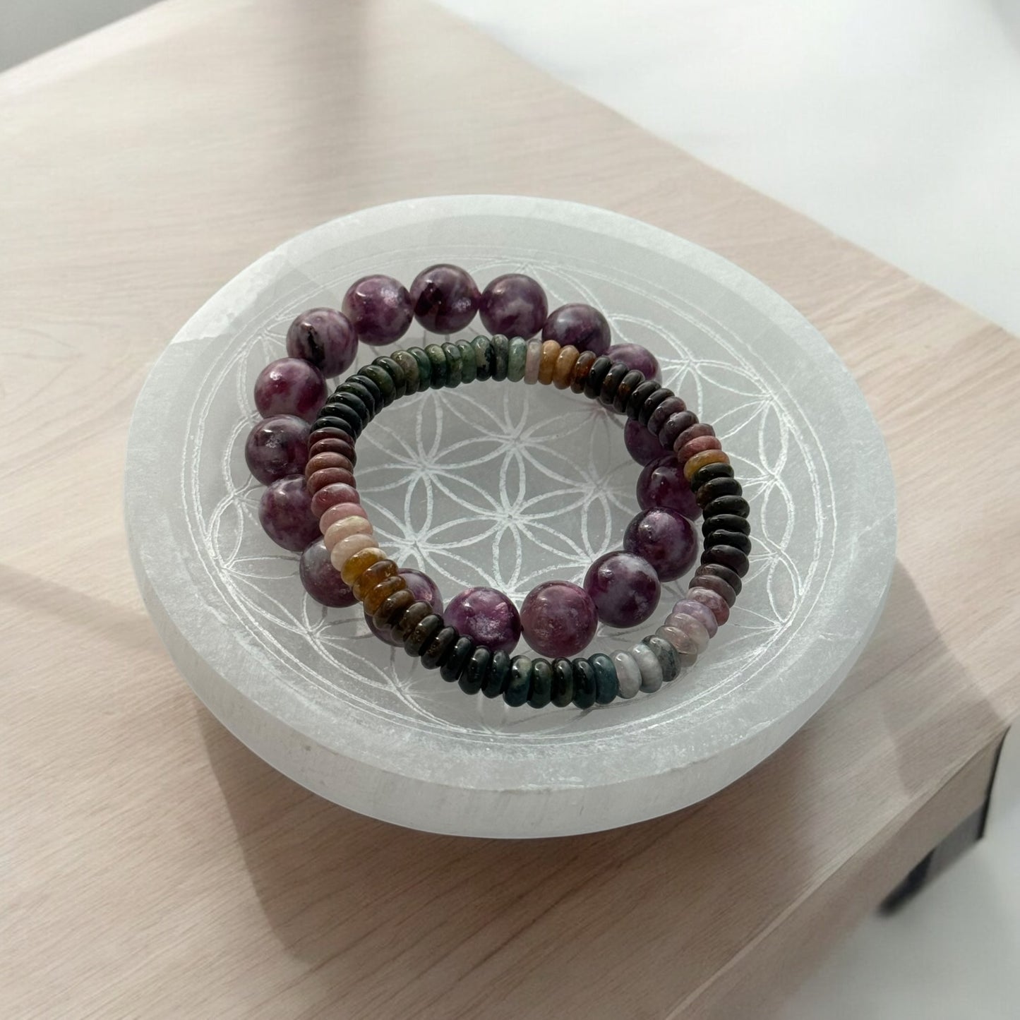 Flower of Life Selenite Bowl Round (M)