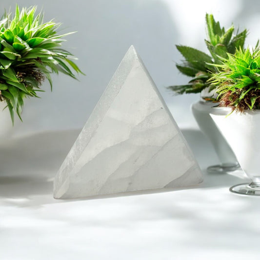 Triangle Selenite Plate (M)