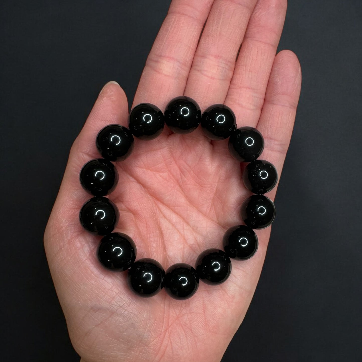 14mm Obsidian Beaded Bracelets