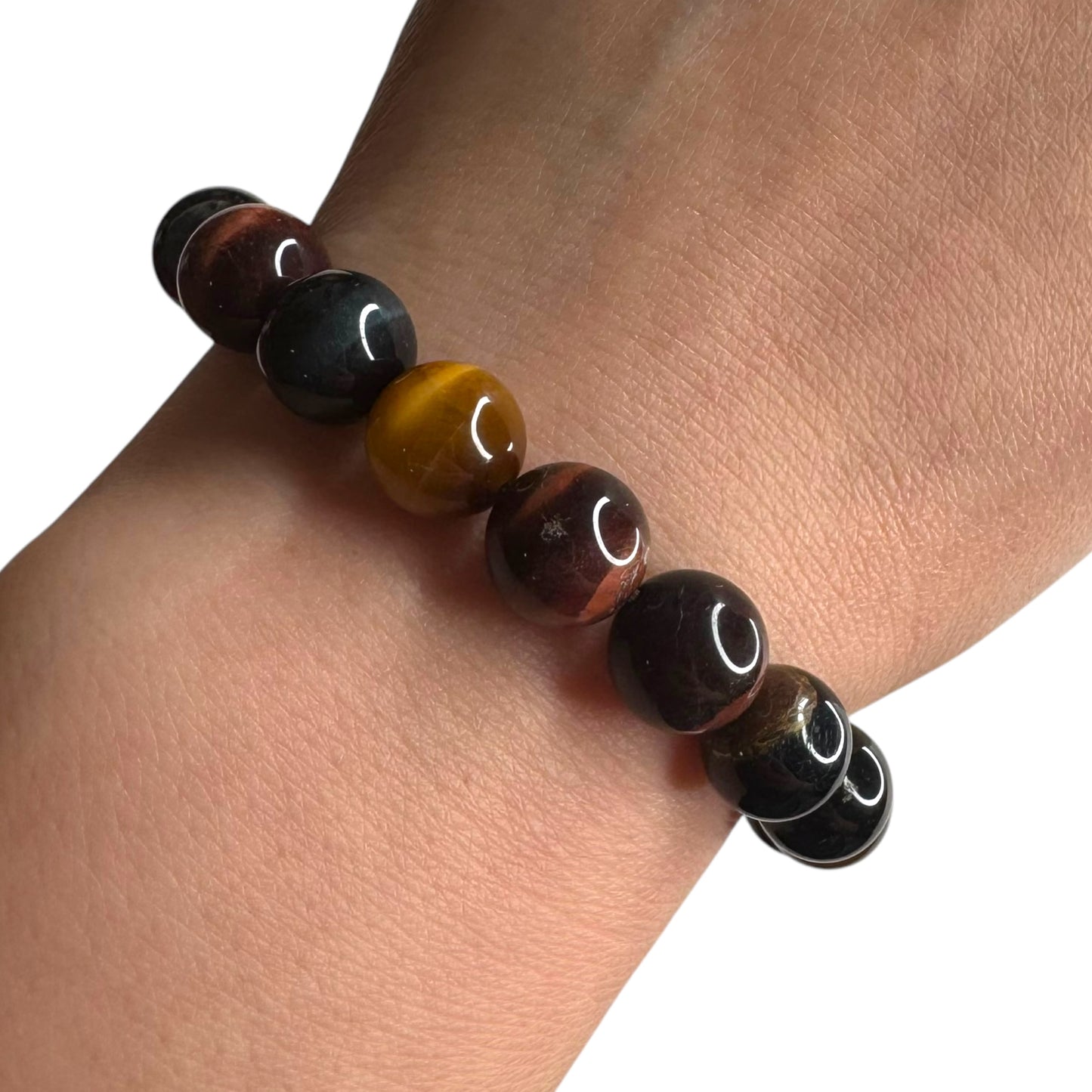 Rainbow Tiger's Eye Crystal Beaded Bracelets