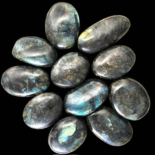 High Flash Labradorite Crystal Palm Stones