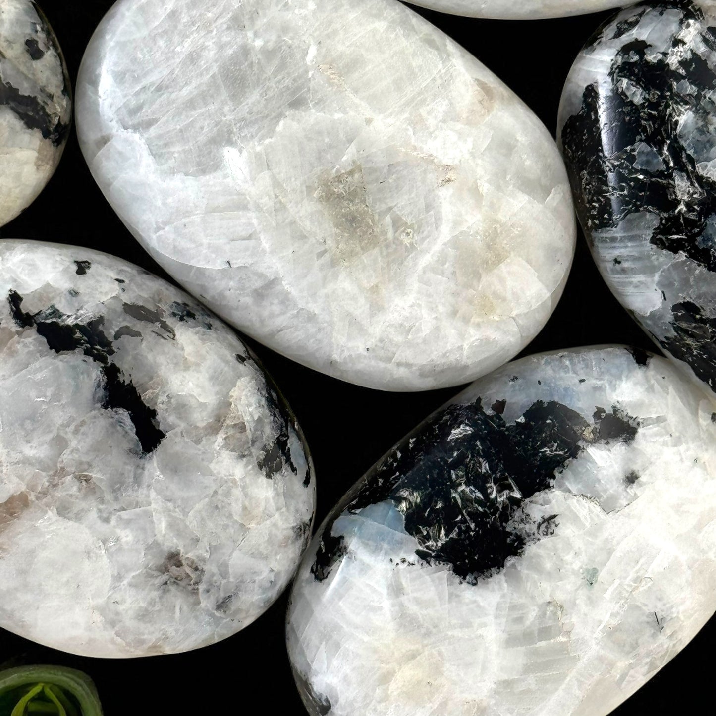 Rainbow Moonstone Crystal Palm Stones