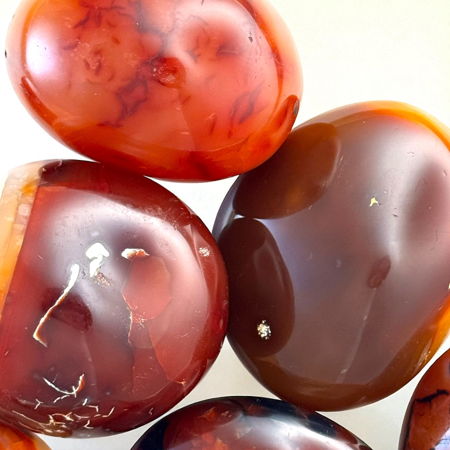 Carnelian Crystal Palm Stones