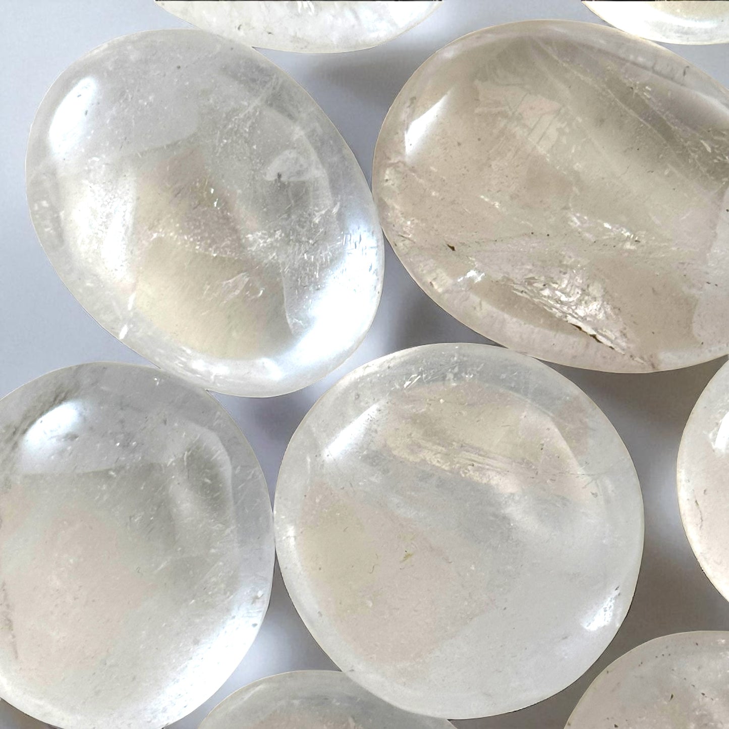 Clear Quartz Crystal Palm Stones