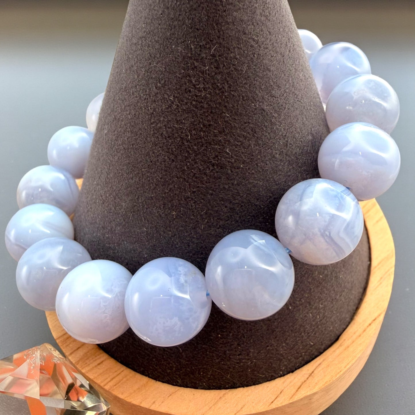 Blue Lace Agate Crystal Beaded Bracelets