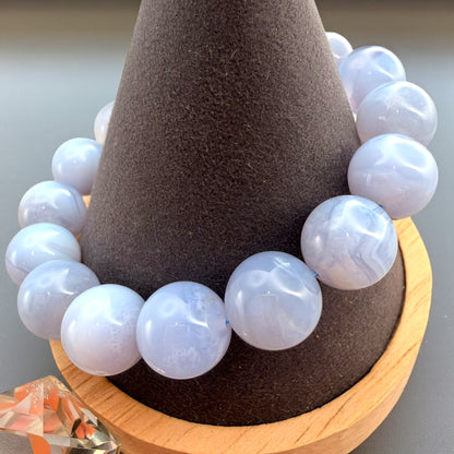 Blue Lace Agate Crystal Beaded Bracelets