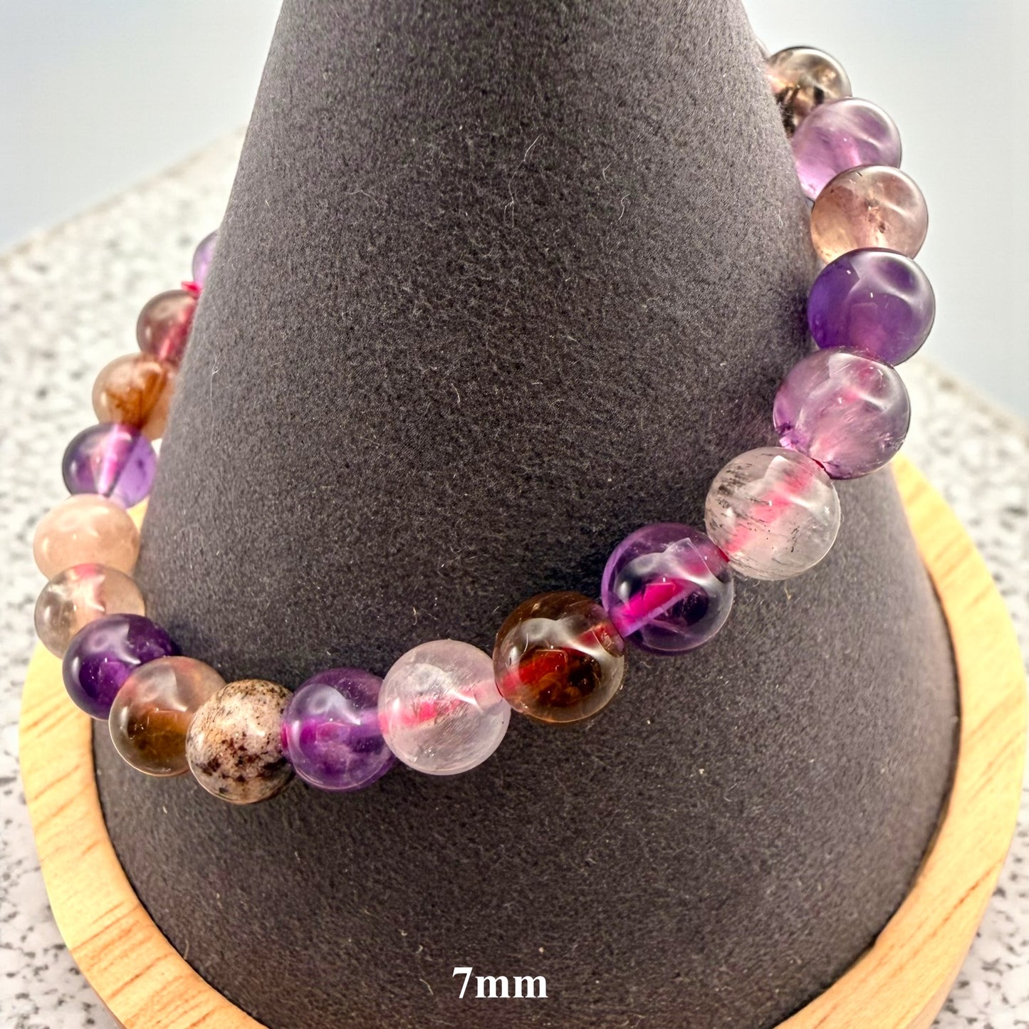 Super Seven, Amethyst Crystal Beaded Bracelet
